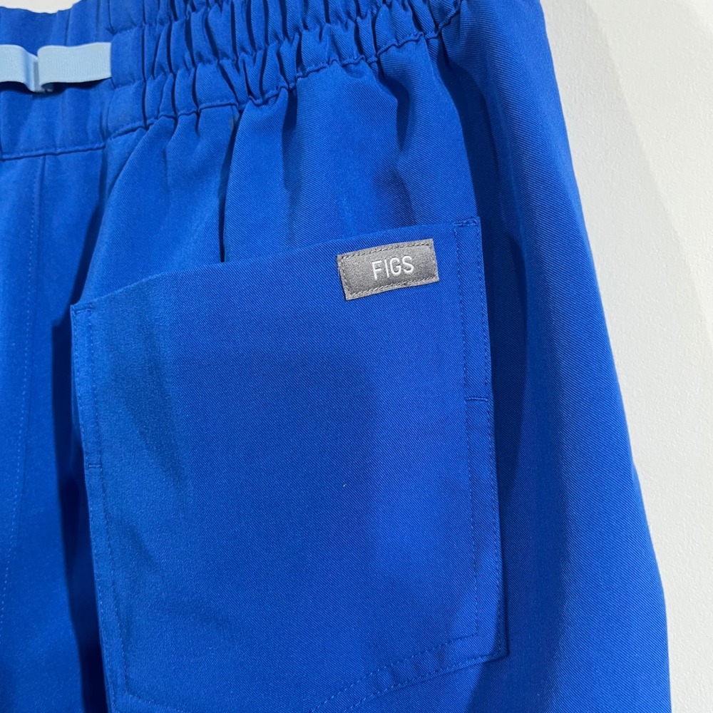 FIGS Dowa Royal Blue Cargo Scrub Pants Womens Small Elastic Waist Straight Leg - Picture 10 of 10